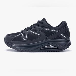 Cushioned Work Shoes for Standing All Day | Black Athletic Sneakers